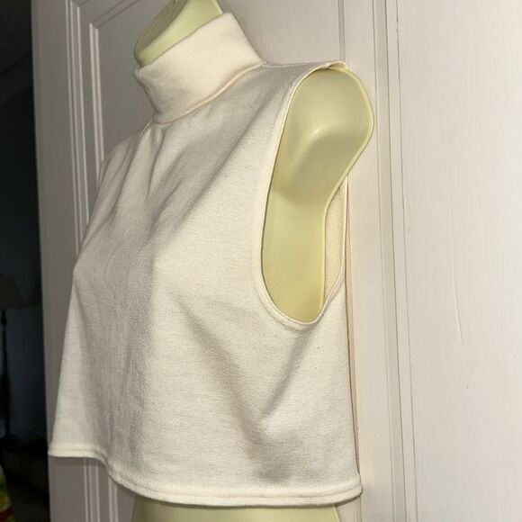 Vintage White Stag cream/ivory acrylic/spandex turtleneck dickie layer top - Picture 3 of 7